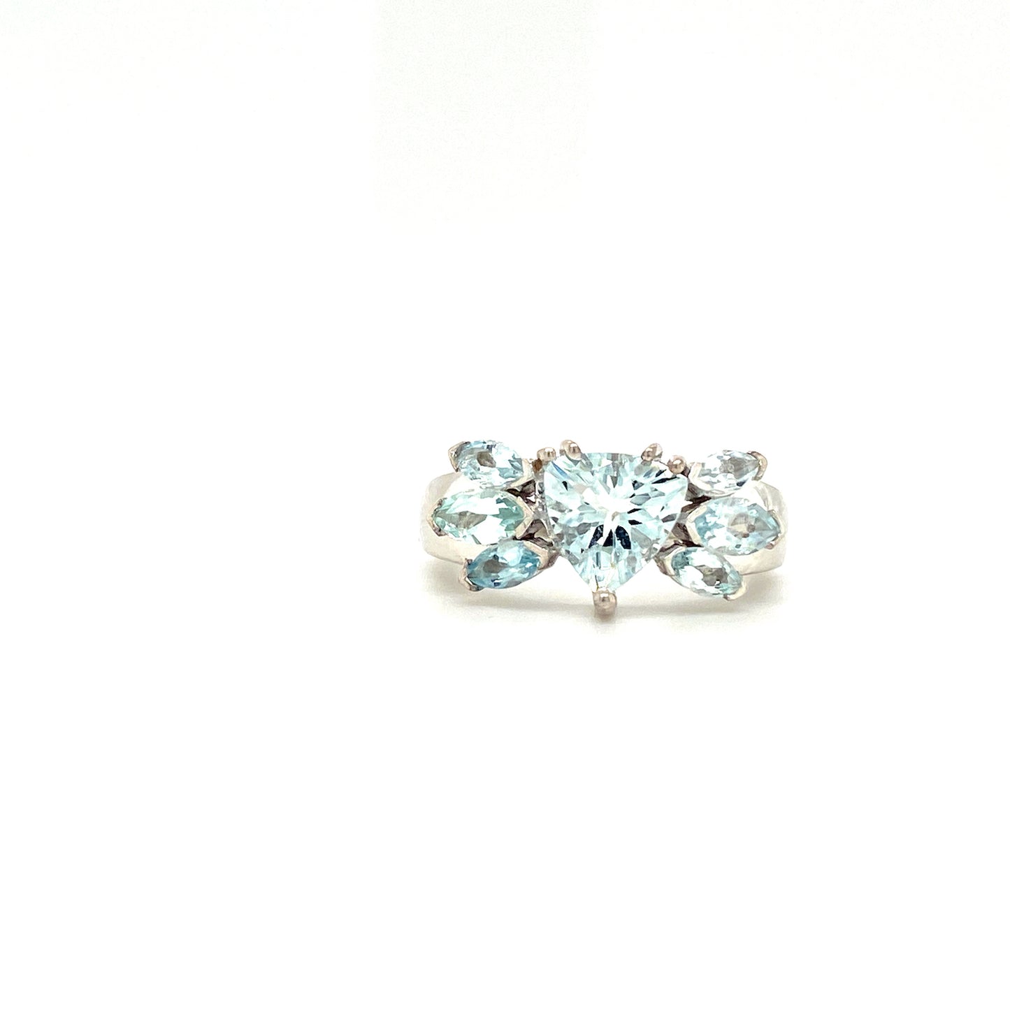 Natural Aquamarine Gemstone 925 Sterling Silver Ring | Paraiso Jewels