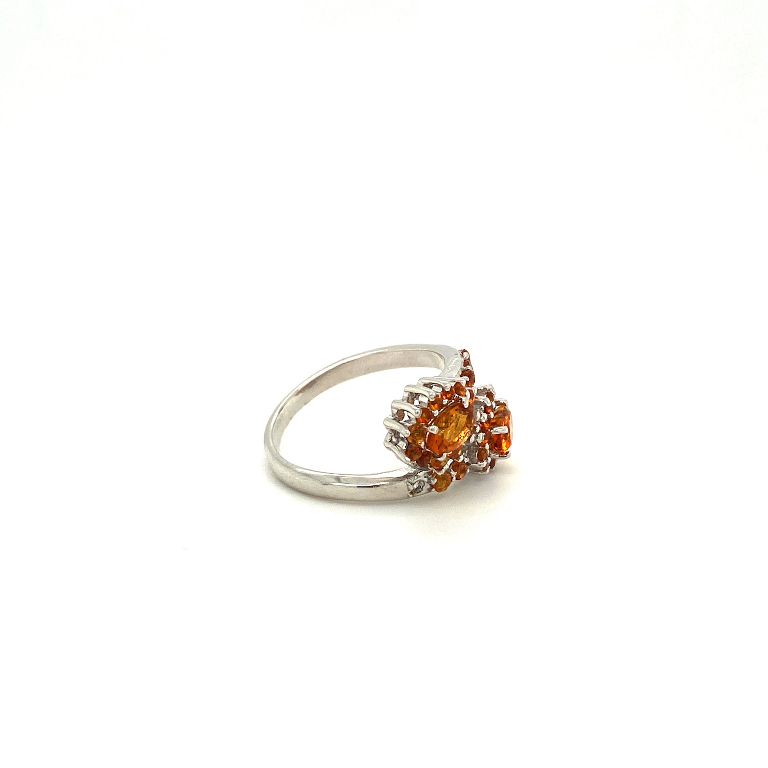 Natural Citrine Gemstone 925 Sterling Silver Ring - Side View | Paraiso Jewels