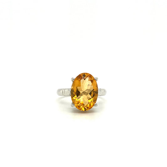 Natural Citrine Gemstone 925 Sterling Silver Ring | Paraiso Jewels