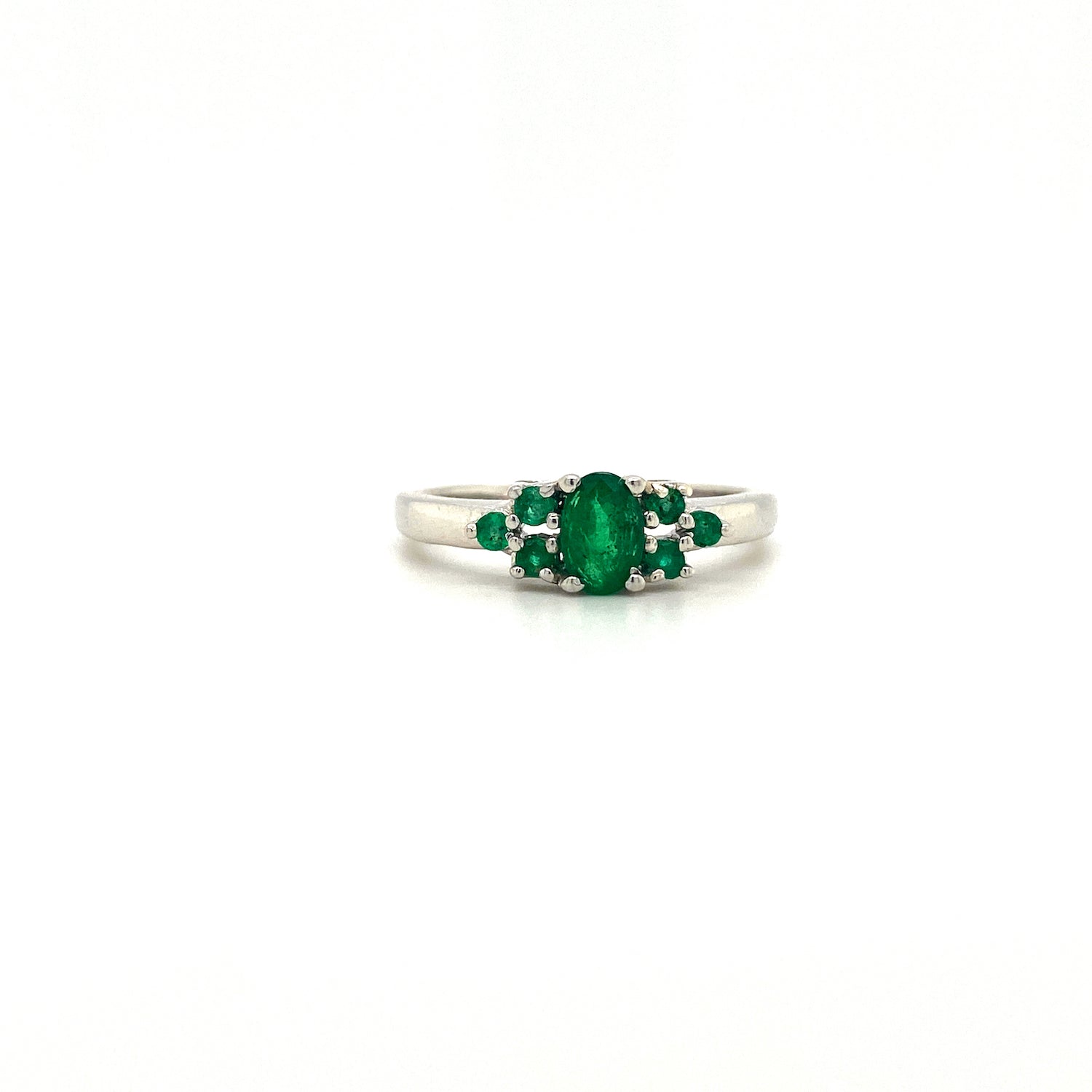 Natural Emerald Gemstone 925 Sterling Silver Ring | Paraiso Jewels