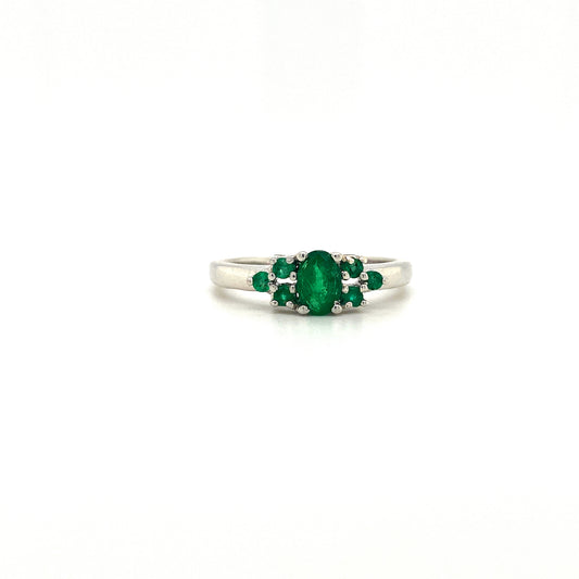 Natural Emerald Gemstone 925 Sterling Silver Ring | Paraiso Jewels