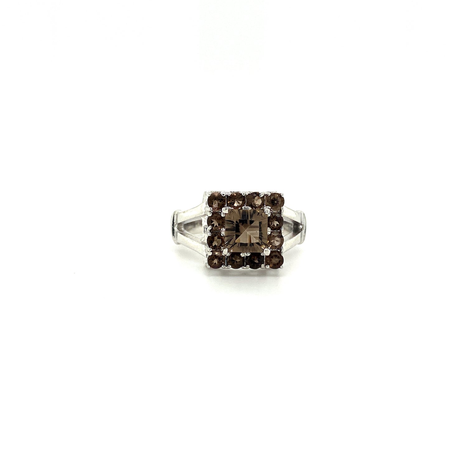 Natural Smoky Quartz Gemstone 925 Sterling Silver Ring | Paraiso Jewels