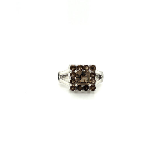 Natural Smoky Quartz Gemstone 925 Sterling Silver Ring | Paraiso Jewels