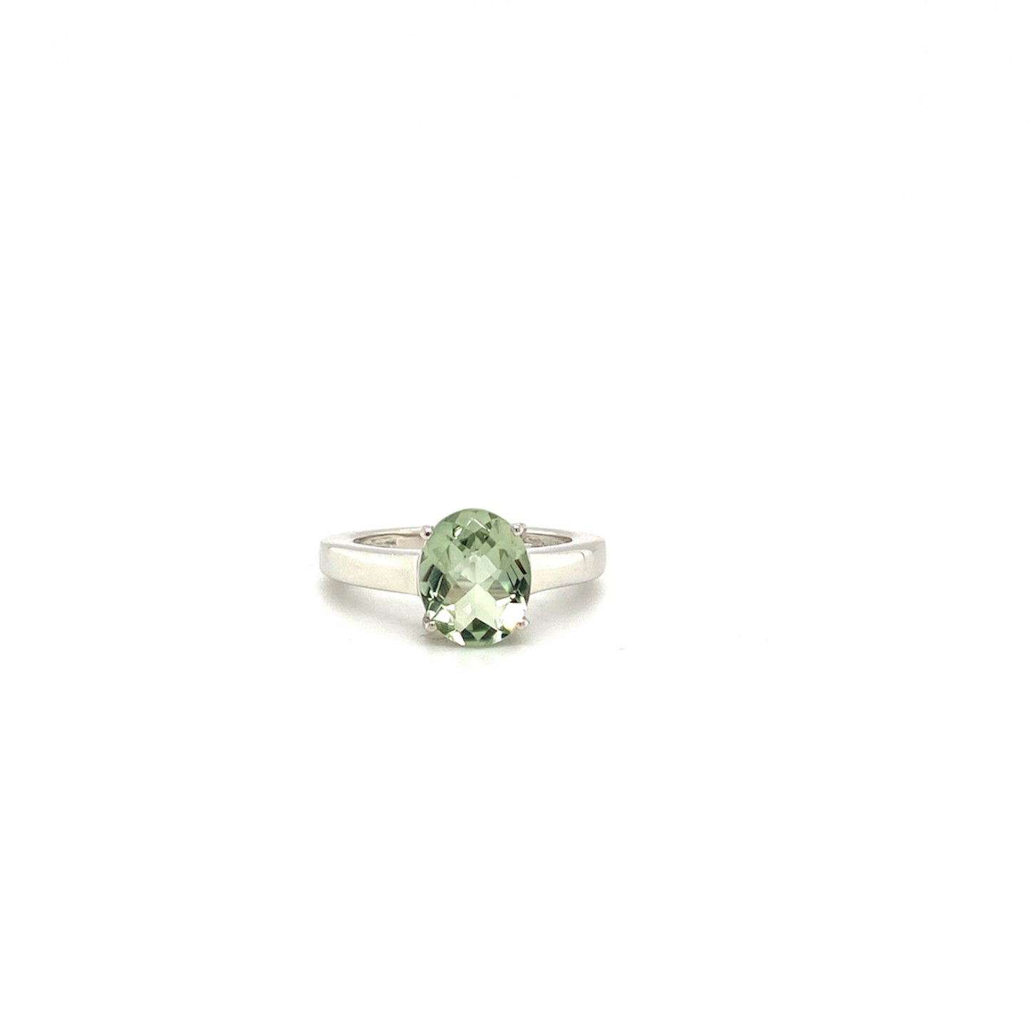 Natural Green Amethyst Gemstone 925 Sterling Silver Ring | Paraiso Jewels