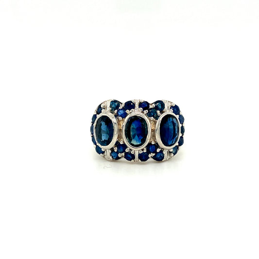 Natural Sapphire Gemstone 925 Sterling Silver Ring | Paraiso Jewels