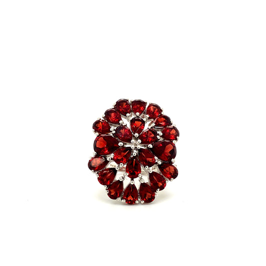 Natural Garnet Gemstone 925 Sterling Silver Ring | Paraiso Jewels