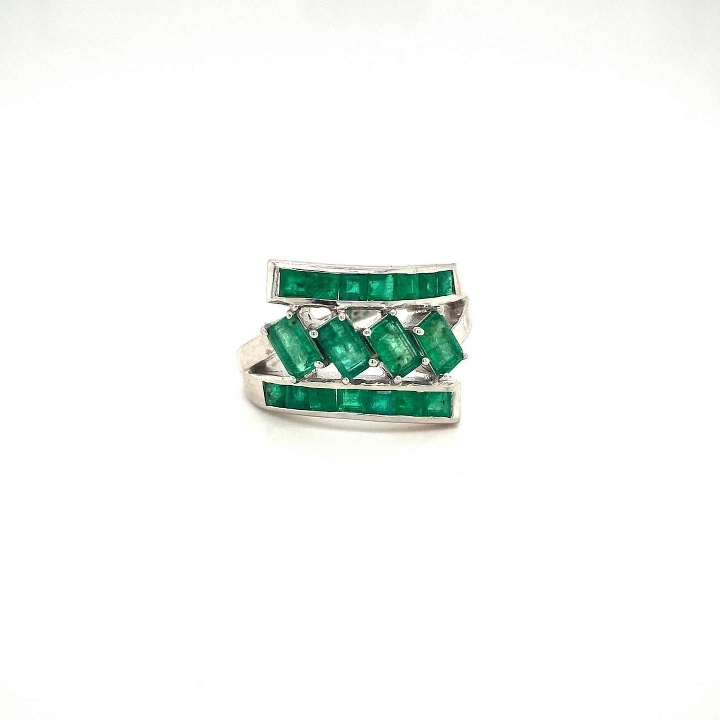 Natural Emerald Gemstone 925 Sterling Silver Cocktail Ring | Paraiso Jewels