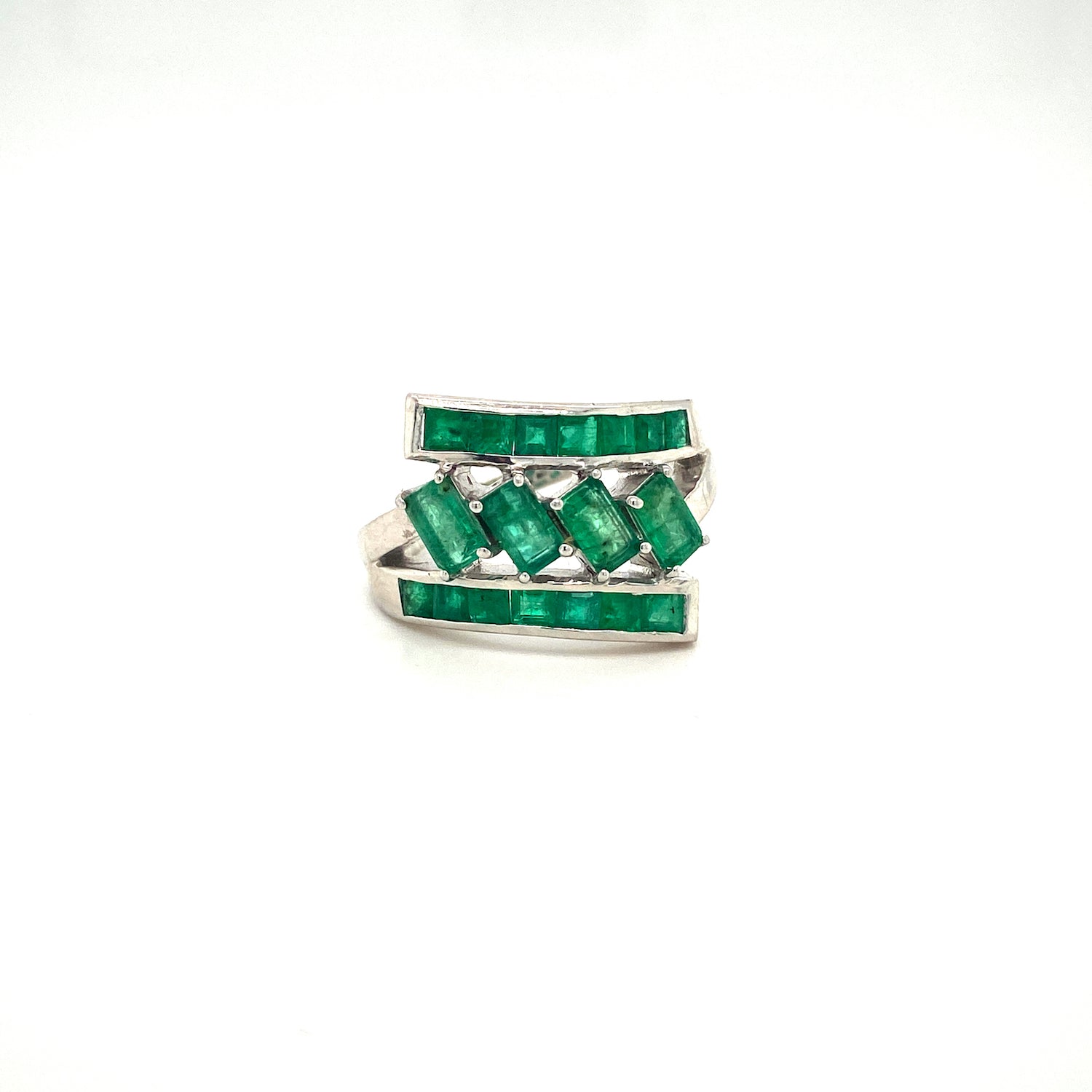 Natural Emerald Gemstone 925 Sterling Silver Cocktail Ring | Paraiso Jewels