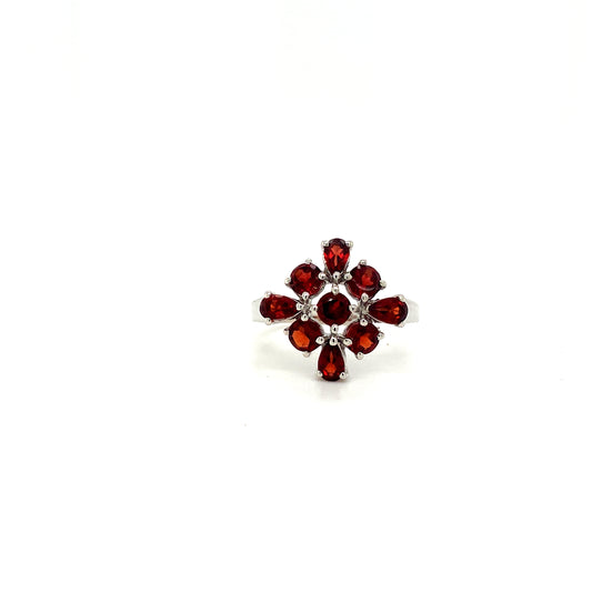 Natural Garnet Gemstone 925 Sterling Silver Ring | Paraiso Jewels