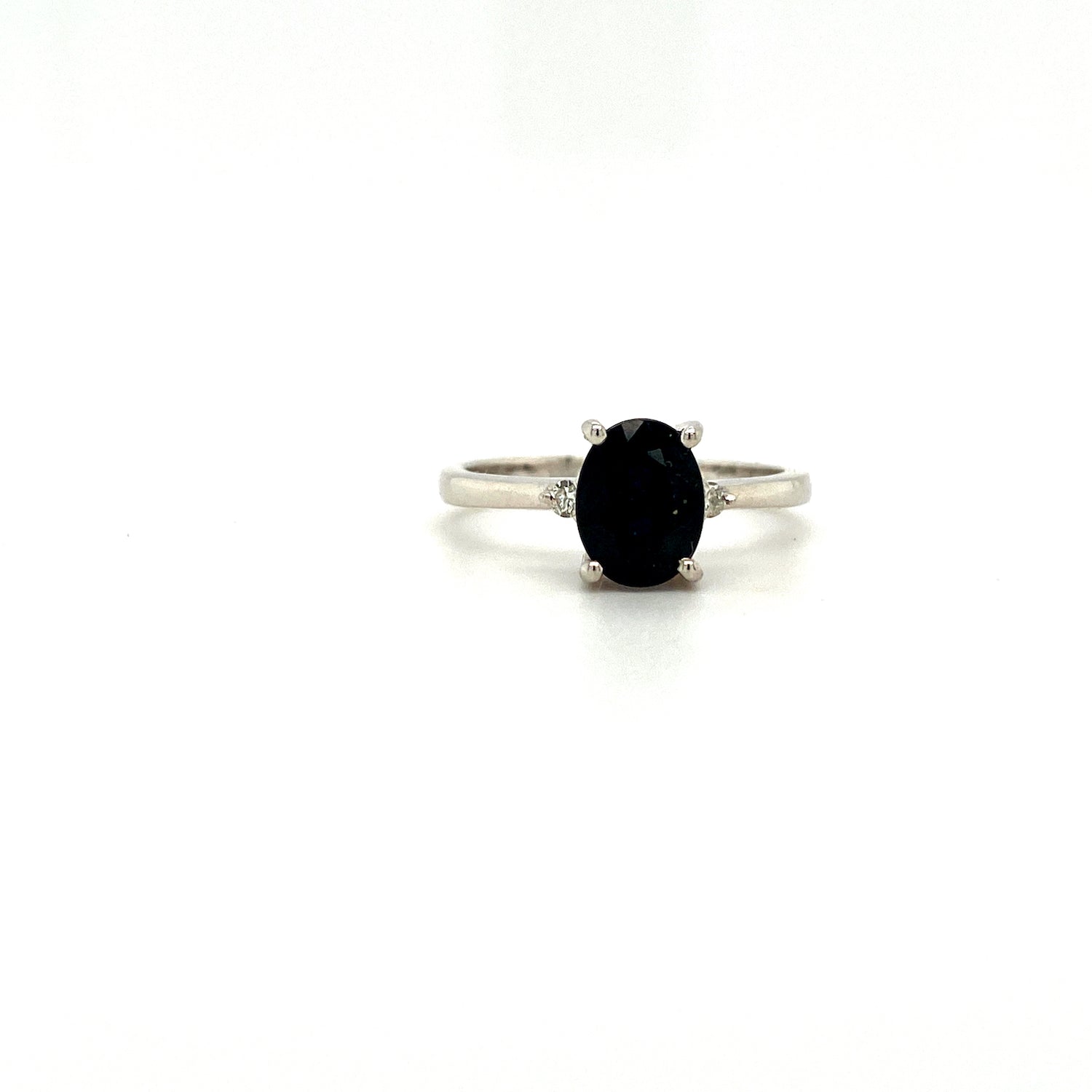 Natural Blue Sapphire Diamond Gemstone 925 Sterling Silver Ring | Paraiso Jewels