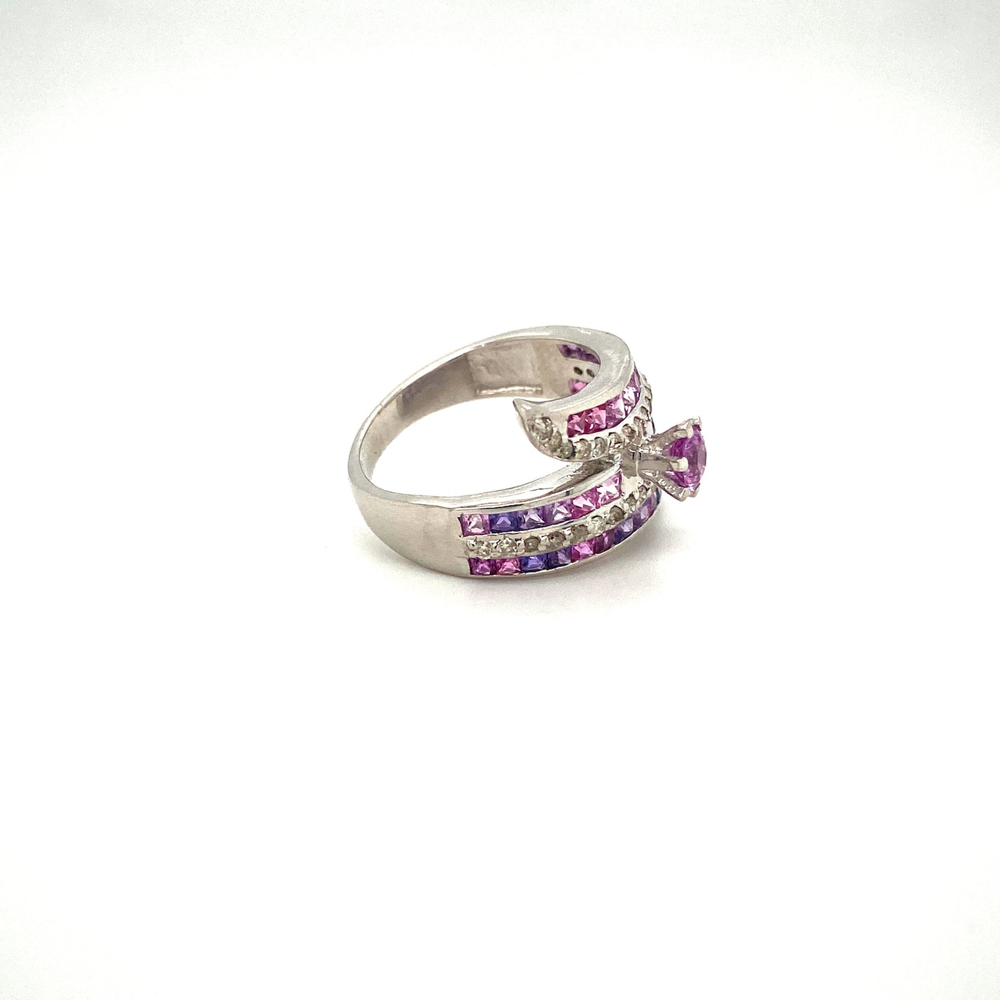 Natural Multi Sapphire Gemstone 925 Sterling Silver Ring - Side View | Paraiso Jewels