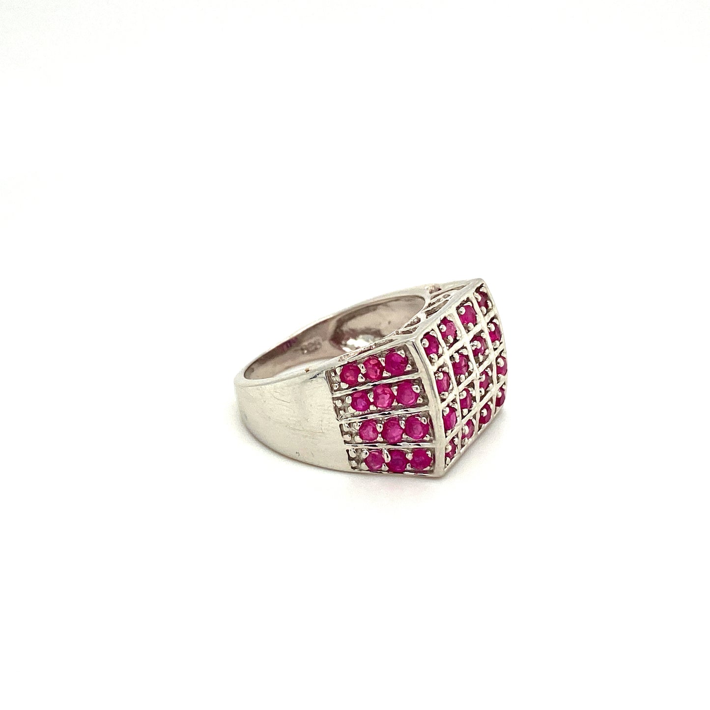 Natural Ruby Gemstone 925 Sterling Silver Ring - Side View | Paraiso Jewels