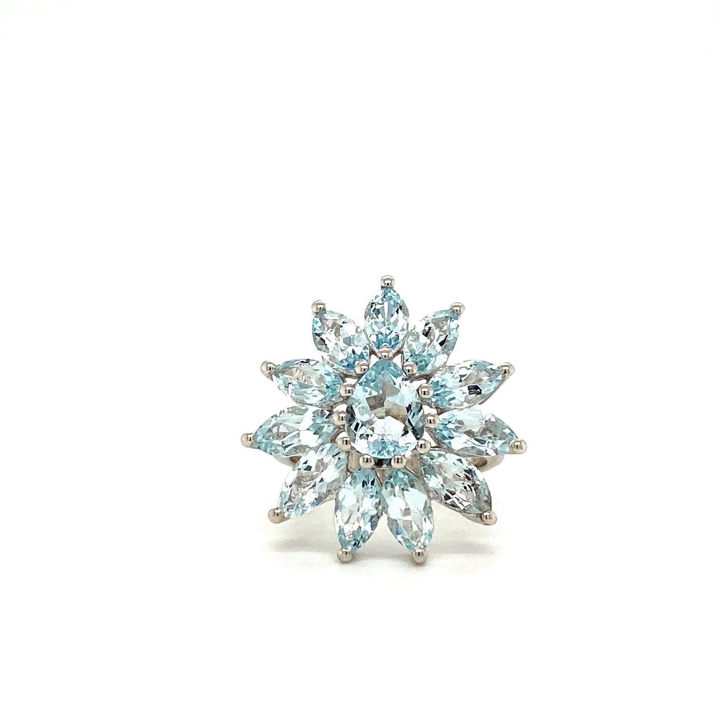 Natural Aquamarine Gemstone 925 Sterling Silver Ring | Paraiso Jewels