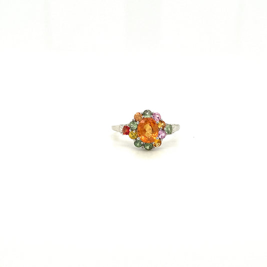 Natural Multi Sapphire Gemstone 925 Sterling Silver Ring | Paraiso Jewels
