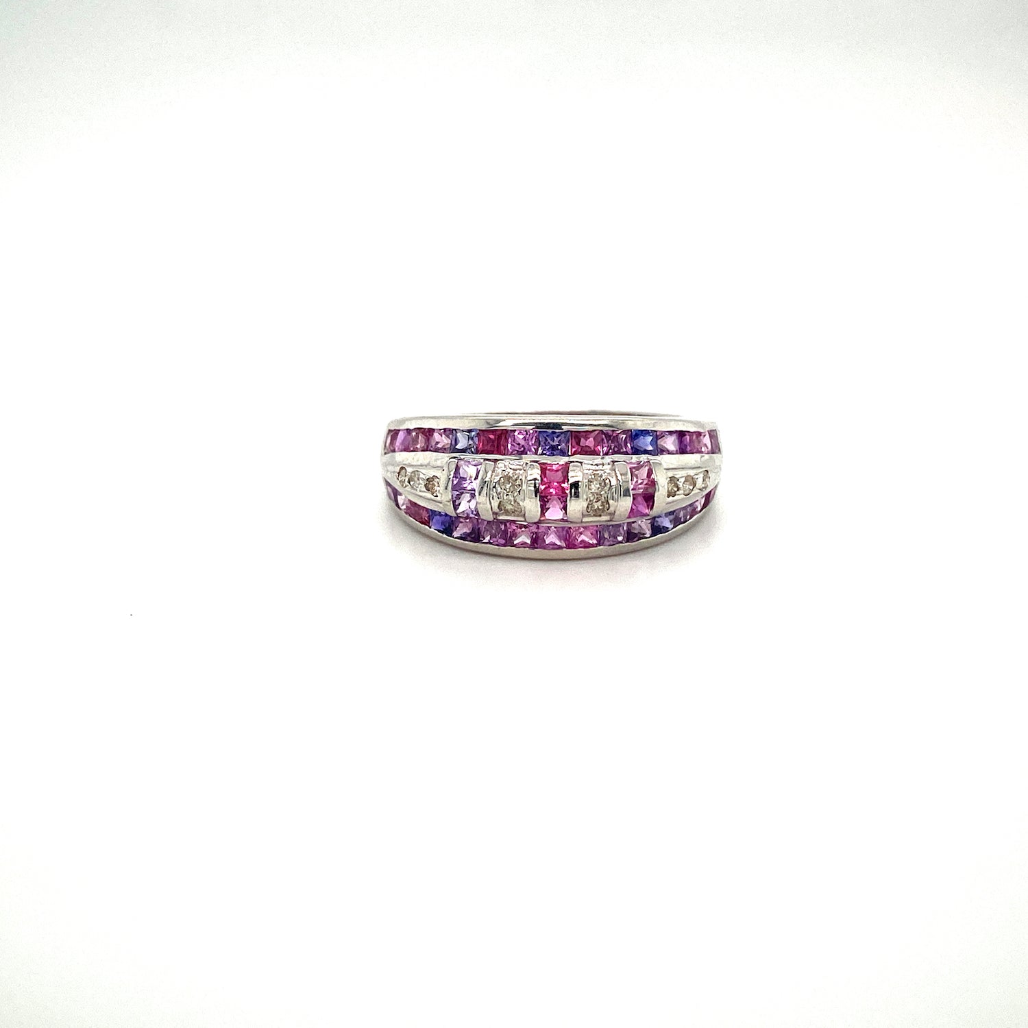Natural Multi Sapphire Gemstone 925 Sterling Silver Ring | Paraiso Jewels