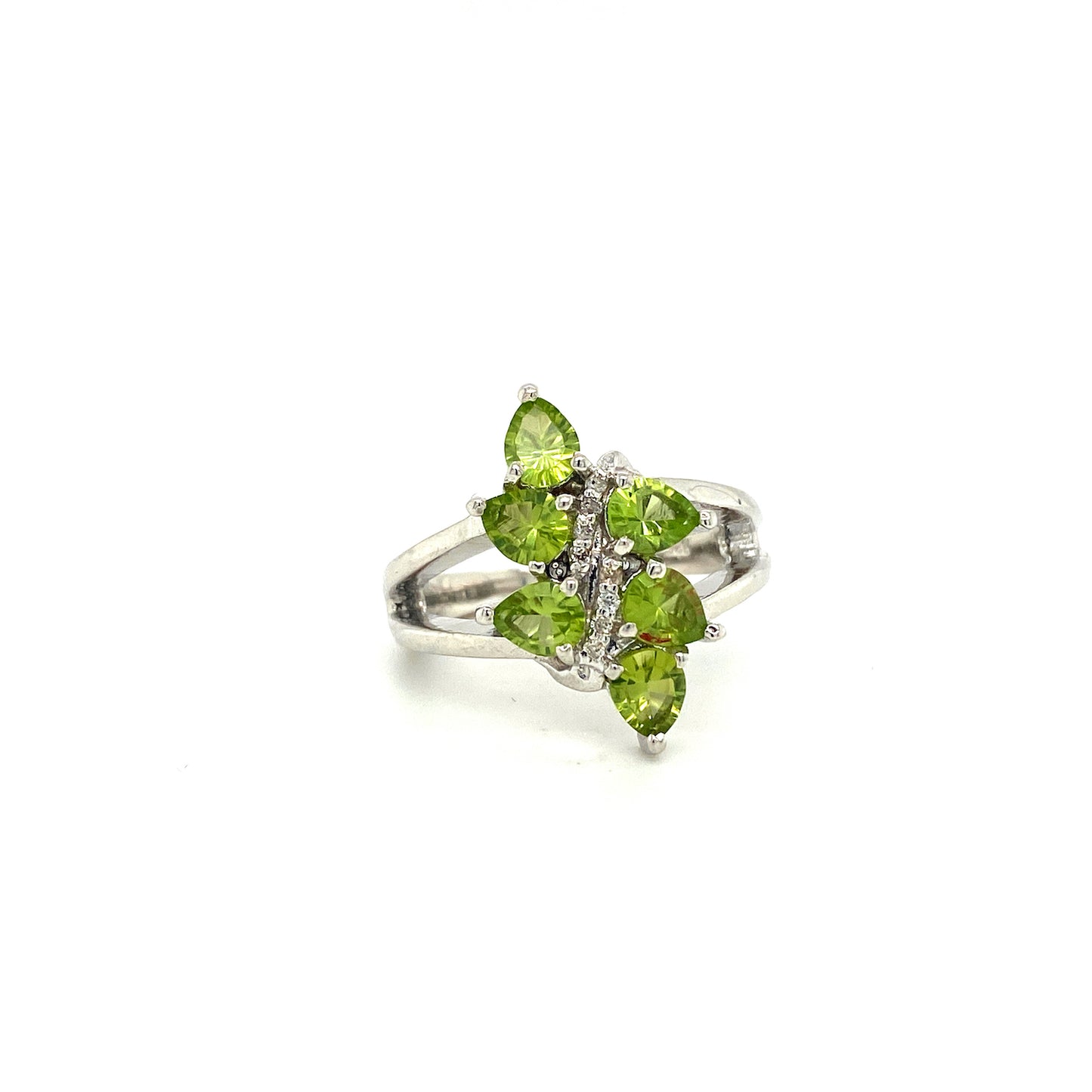 Natural Peridot Gemstone 925 Sterling Silver Ring | Paraiso Jewels