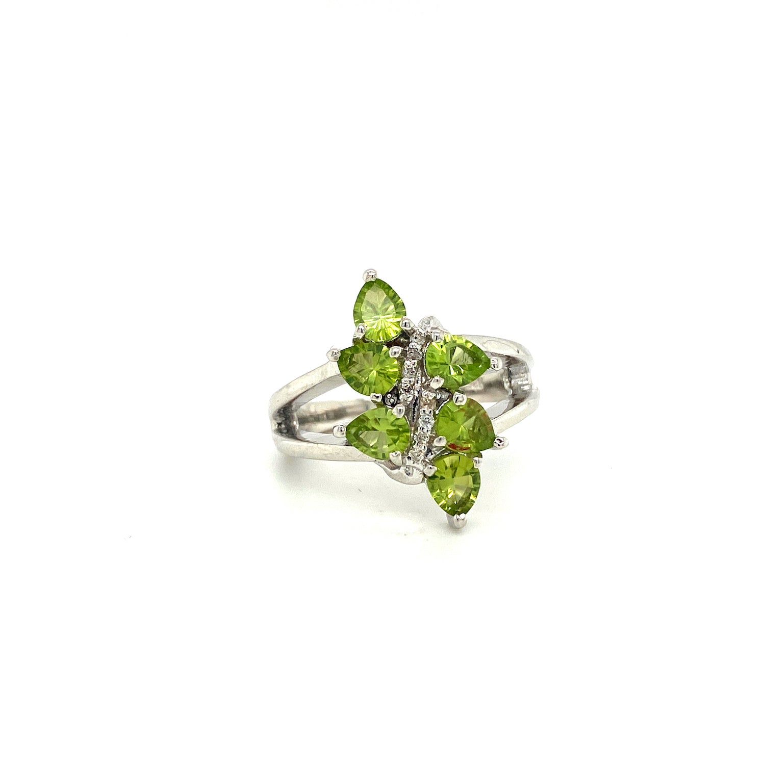 Natural Peridot Gemstone 925 Sterling Silver Ring | Paraiso Jewels
