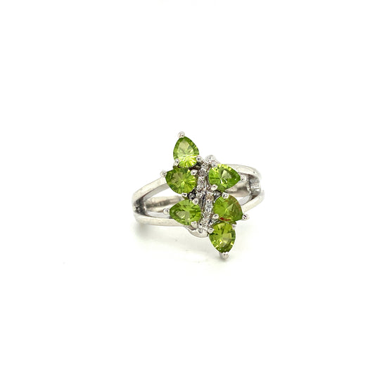 Natural Peridot Gemstone 925 Sterling Silver Ring | Paraiso Jewels
