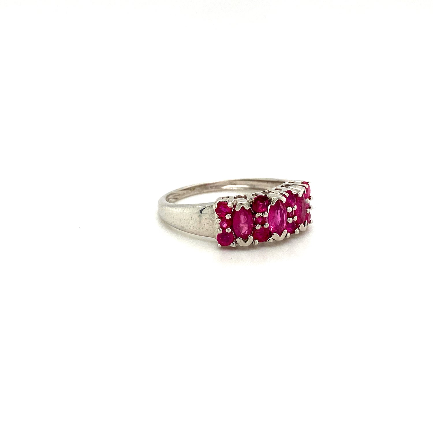 Natural Ruby Gemstone 925 Sterling Silver Ring - Side View | Paraiso Jewels