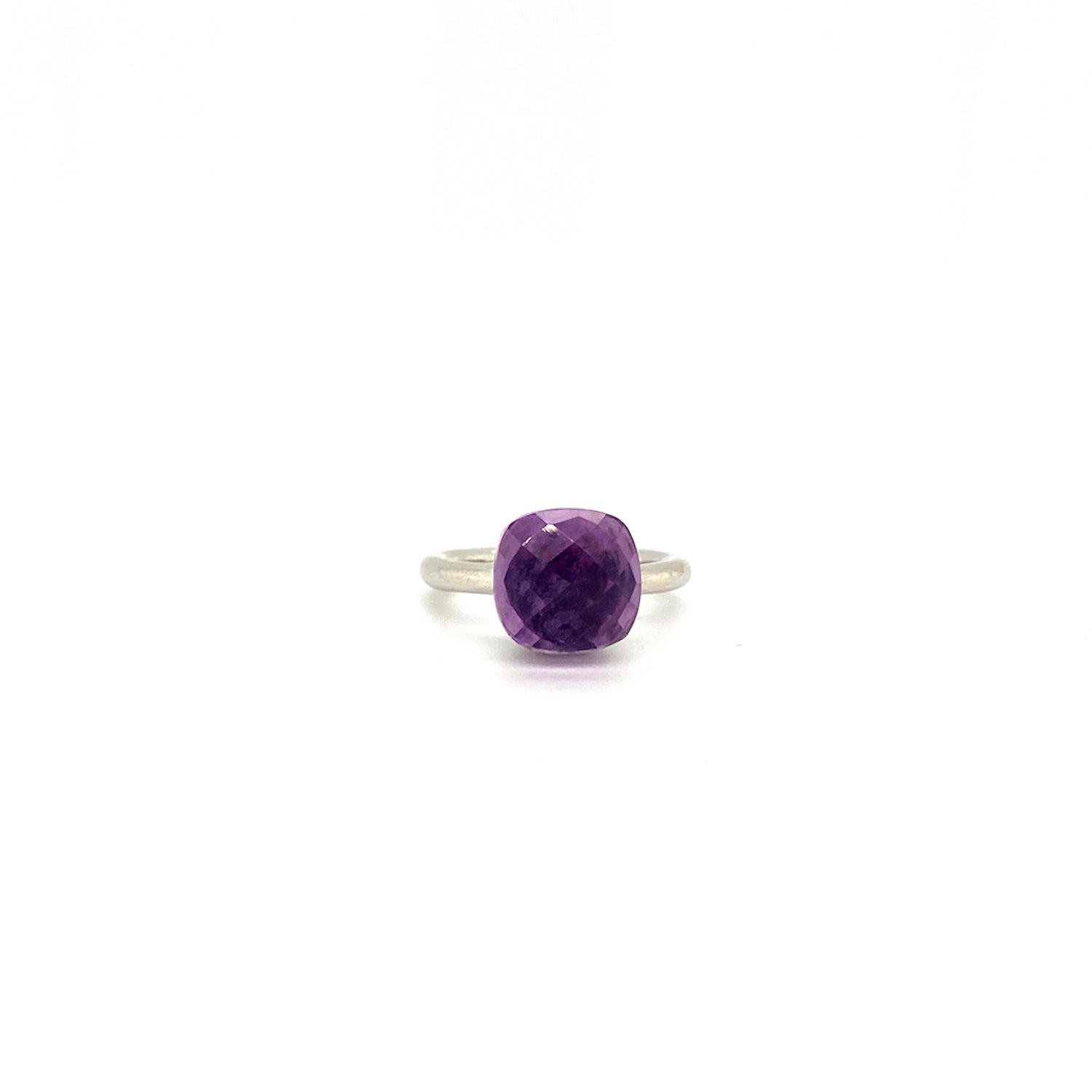 Natural Bottle Cork Amethyst Gemstone 925 Sterling Silver Ring | Paraiso Jewels