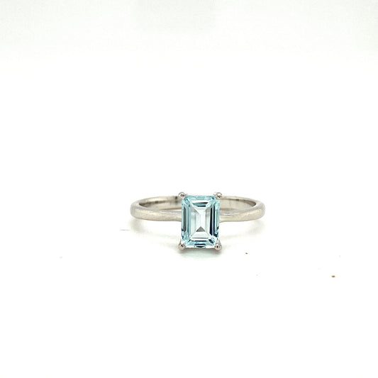Natural Aquamarine Gemstone 925 Sterling Silver Ring | Paraiso Jewels