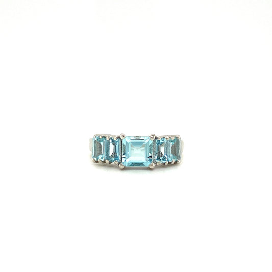 Natural Aquamarine Gemstone 925 Sterling Silver Ring | Paraiso Jewels