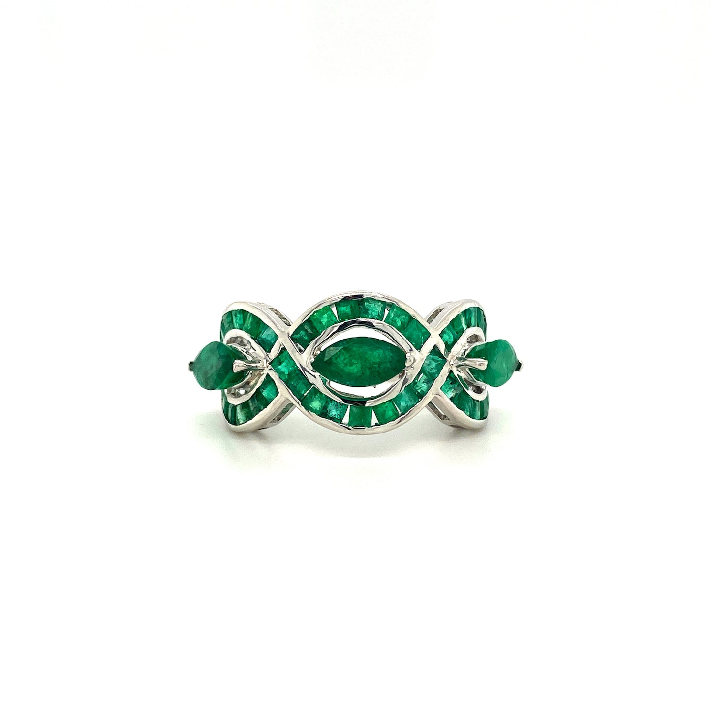 Natural Emerald Gemstone 925 Sterling Silver Ring | Paraiso Jewels