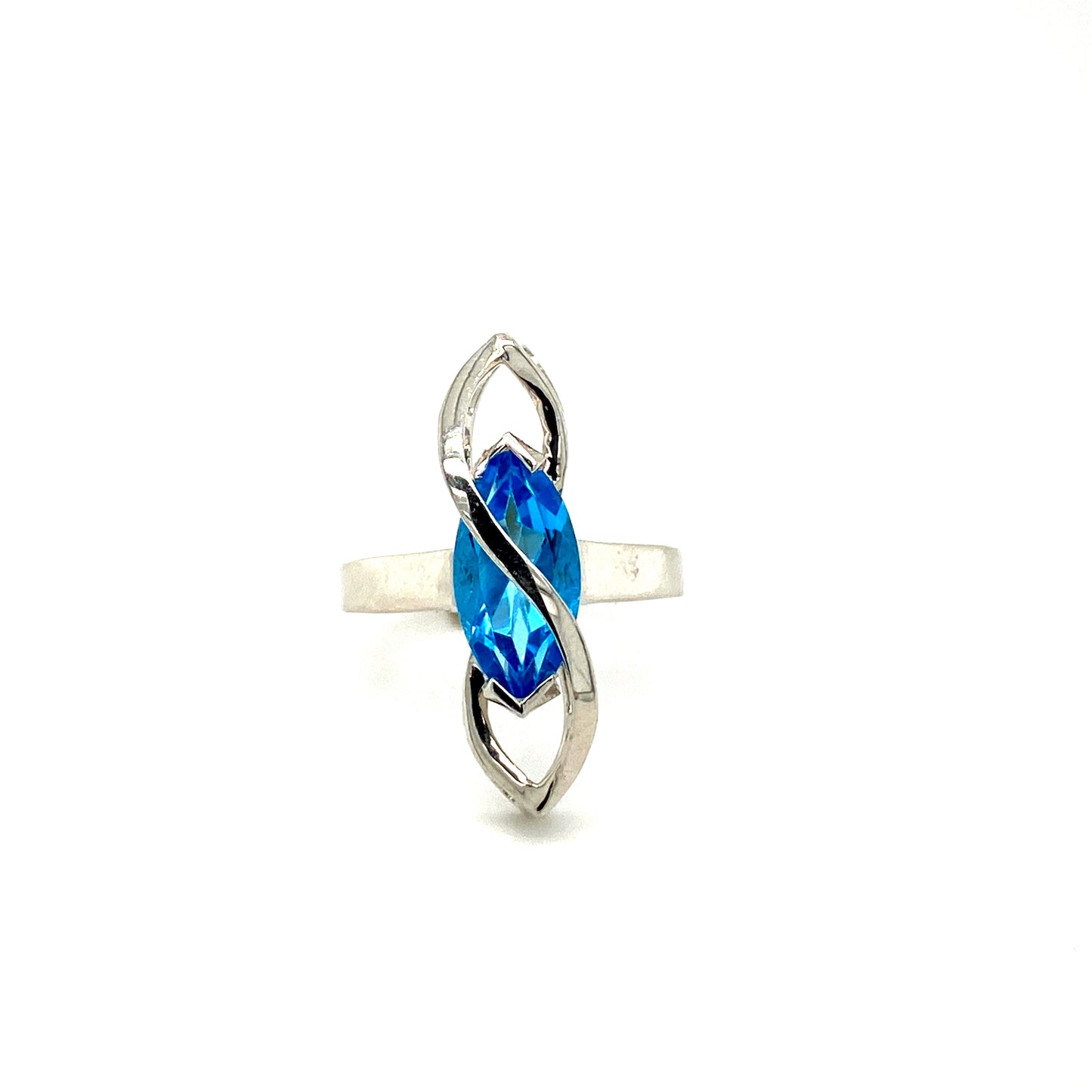 Natural Blue Topaz Gemstone 925 Sterling Silver Ring | Paraiso Jewels