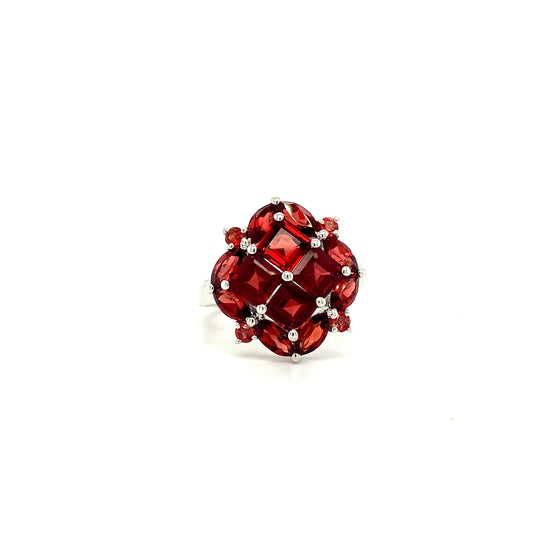 Natural Garnet Gemstone 925 Sterling Silver Ring | Paraiso Jewels
