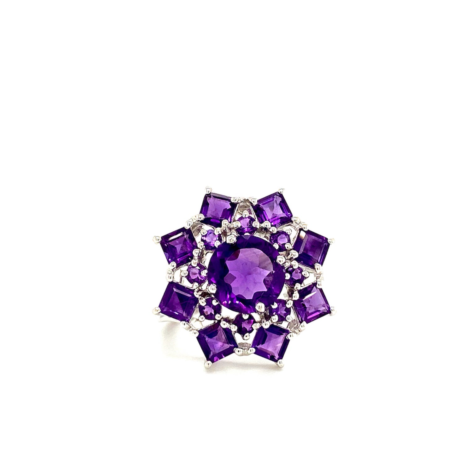 Natural Amethyst Gemstone 925 Sterling Silver Ring | Paraiso Jewels