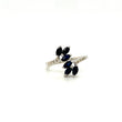 Natural Sapphire and Diamond Gemstone 925 Sterling Silver Ring | Paraiso Jewels