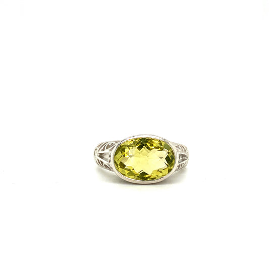 Natural Lemon Topaz Gemstone 925 Sterling Silver Ring | Paraiso Jewels