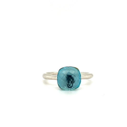Natural Blue Topaz Gemstone 925 Sterling Silver Ring | Paraiso Jewels