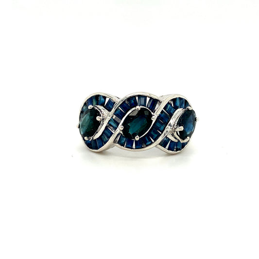 Natural Sapphire Gemstone 925 Sterling Silver Ring | Paraiso Jewels