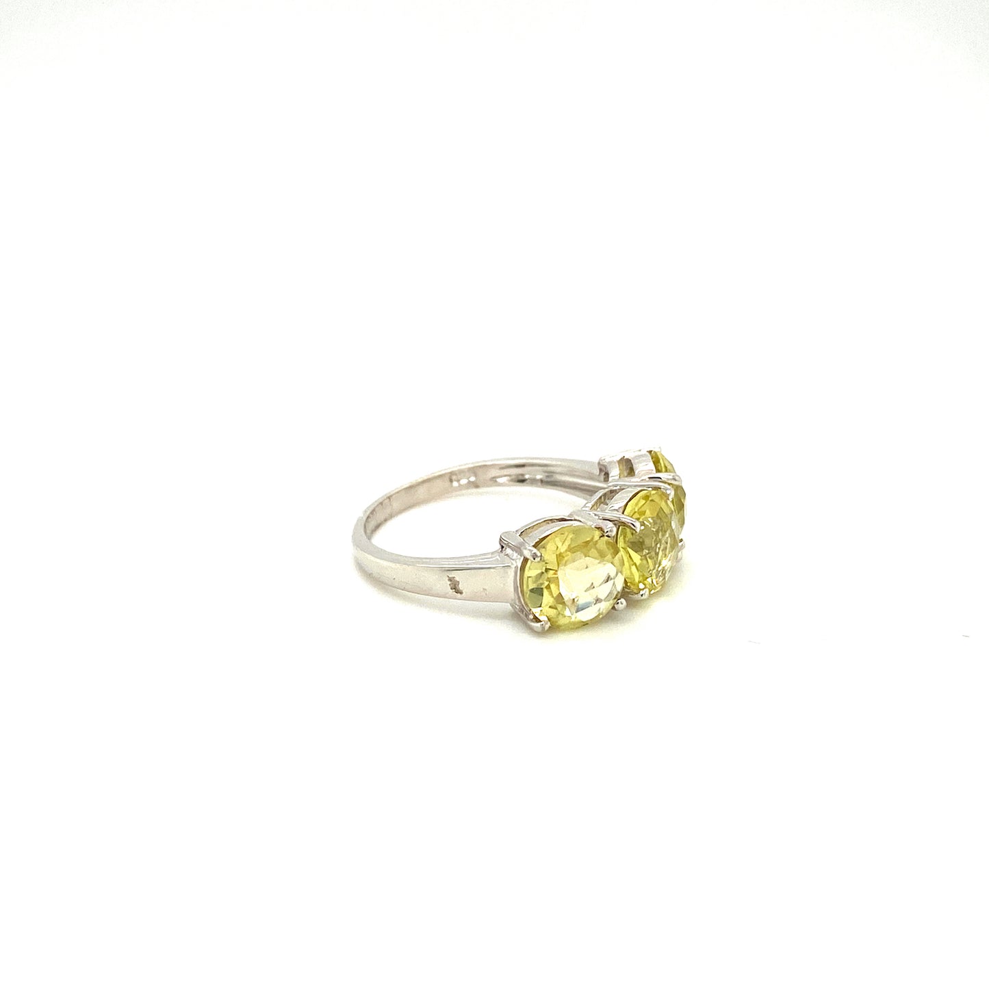 Natural Lemon Topaz Gemstone 925 Sterling Silver Ring - Side View | Paraiso Jewels