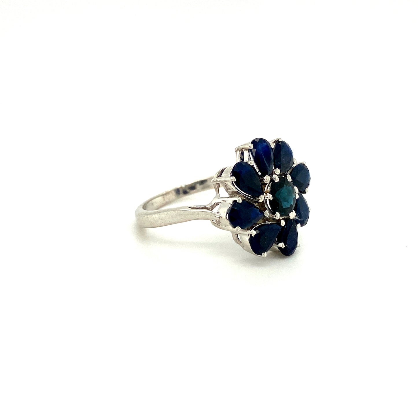 Natural Sapphire Gemstone 925 Sterling Silver Ring - Side View | Paraiso Jewels